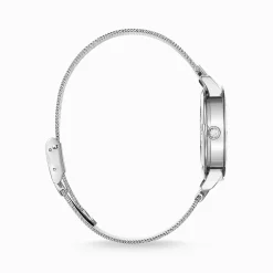 Discount Damenuhr mit 33 mm, Libellen und Steinen silberfarben Damen Uhren|Damenuhren